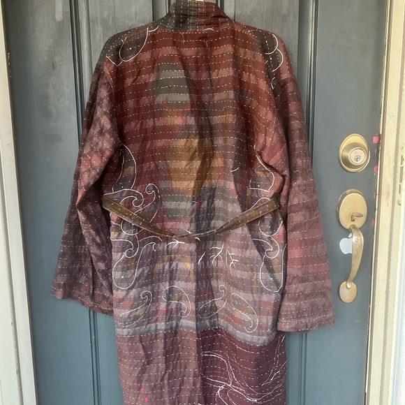 Kantha thick overdyed trench robe in great condition - Picture 2 of 4